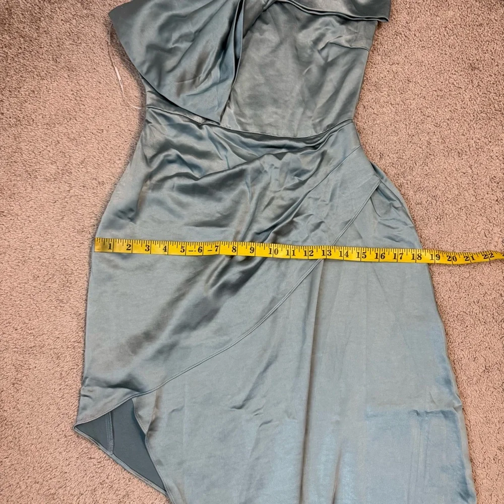 Elliatt Asymmetrical One-Shoulder Mini Dress in Light Blue - Picture 13 of 14
